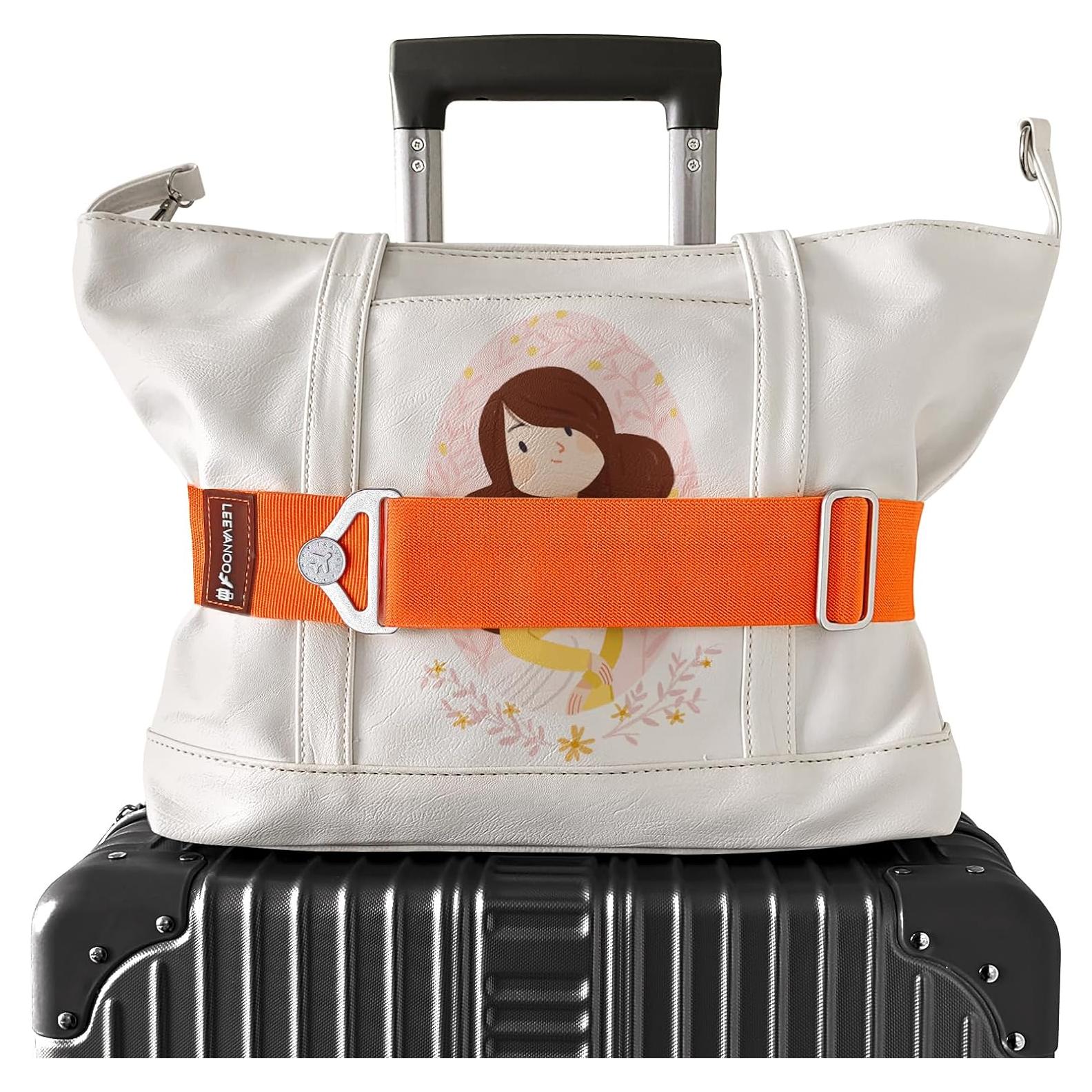 Correa de Equipaje 2-en-1 Leevanoo Naranja Ajustable 113 cm