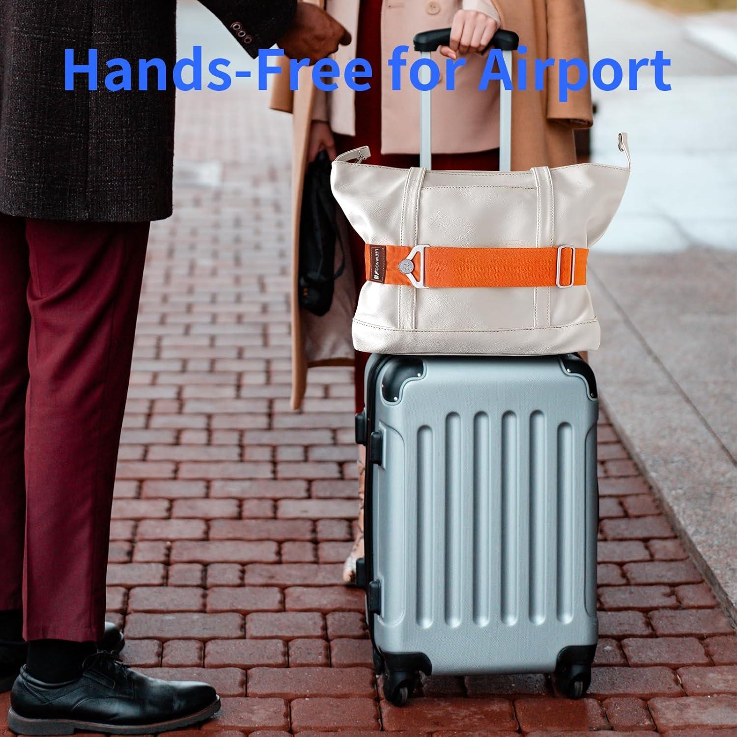 Correa de Equipaje 2-en-1 Leevanoo Naranja Ajustable 113 cm