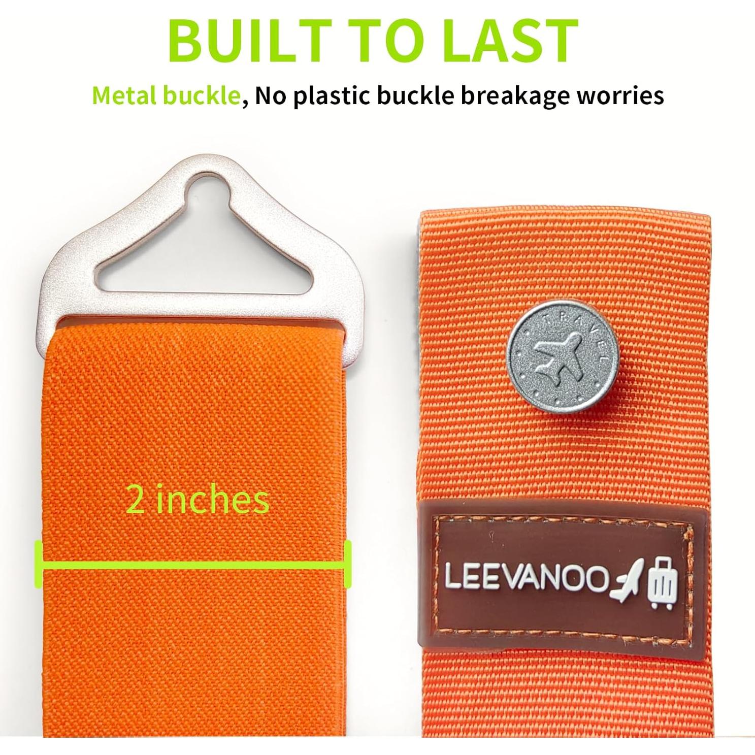 Correa de Equipaje 2-en-1 Leevanoo Naranja Ajustable 113 cm