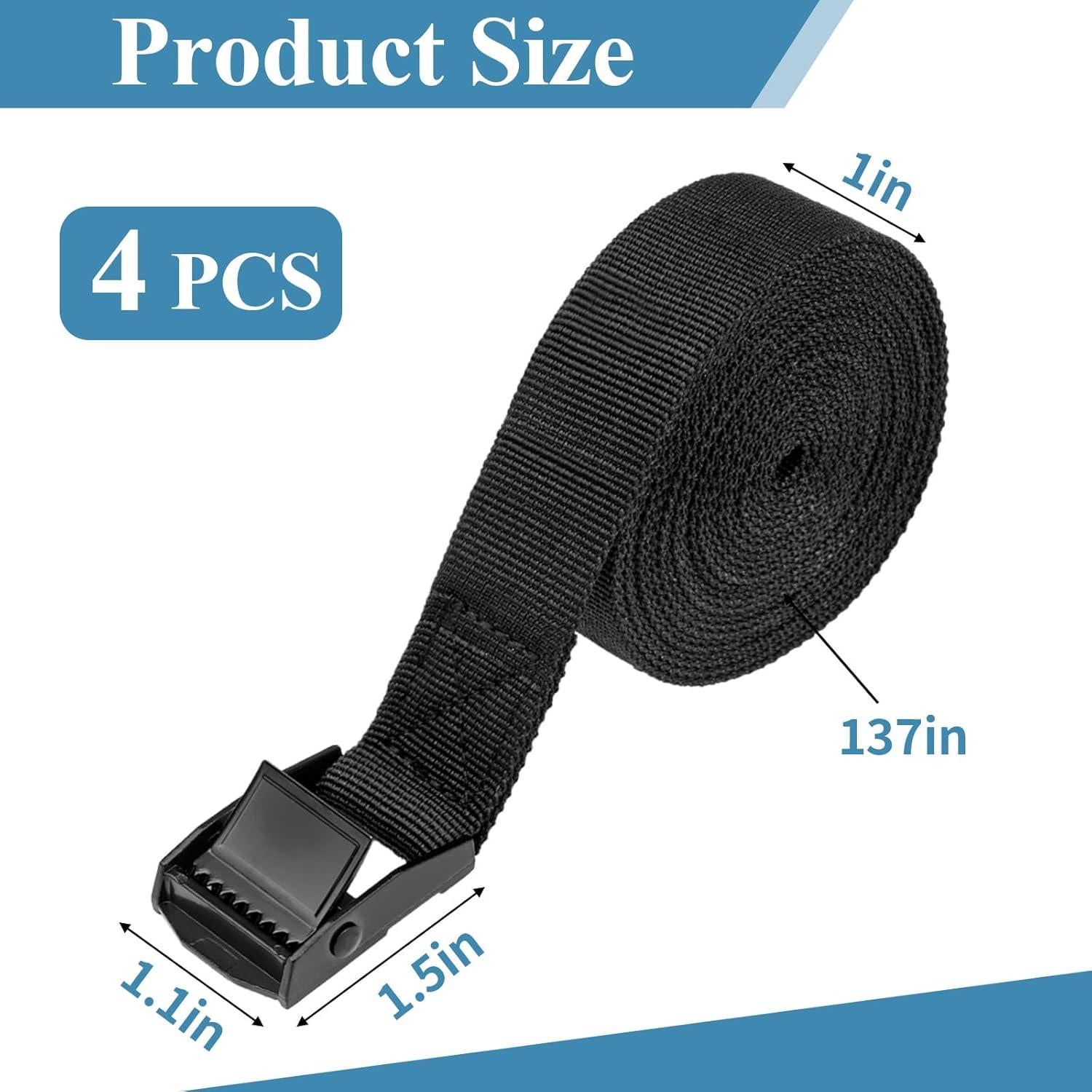 Correas de Amarre PEASUG 4 Pcs 2,54 cm x 3,48 m Ajustables