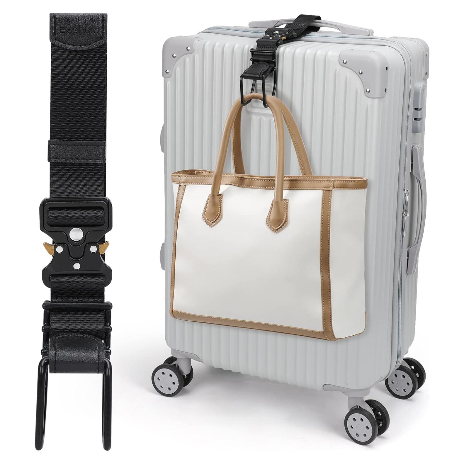 Correa de Gancho J Ajustable Exshoiu para Equipaje Negro