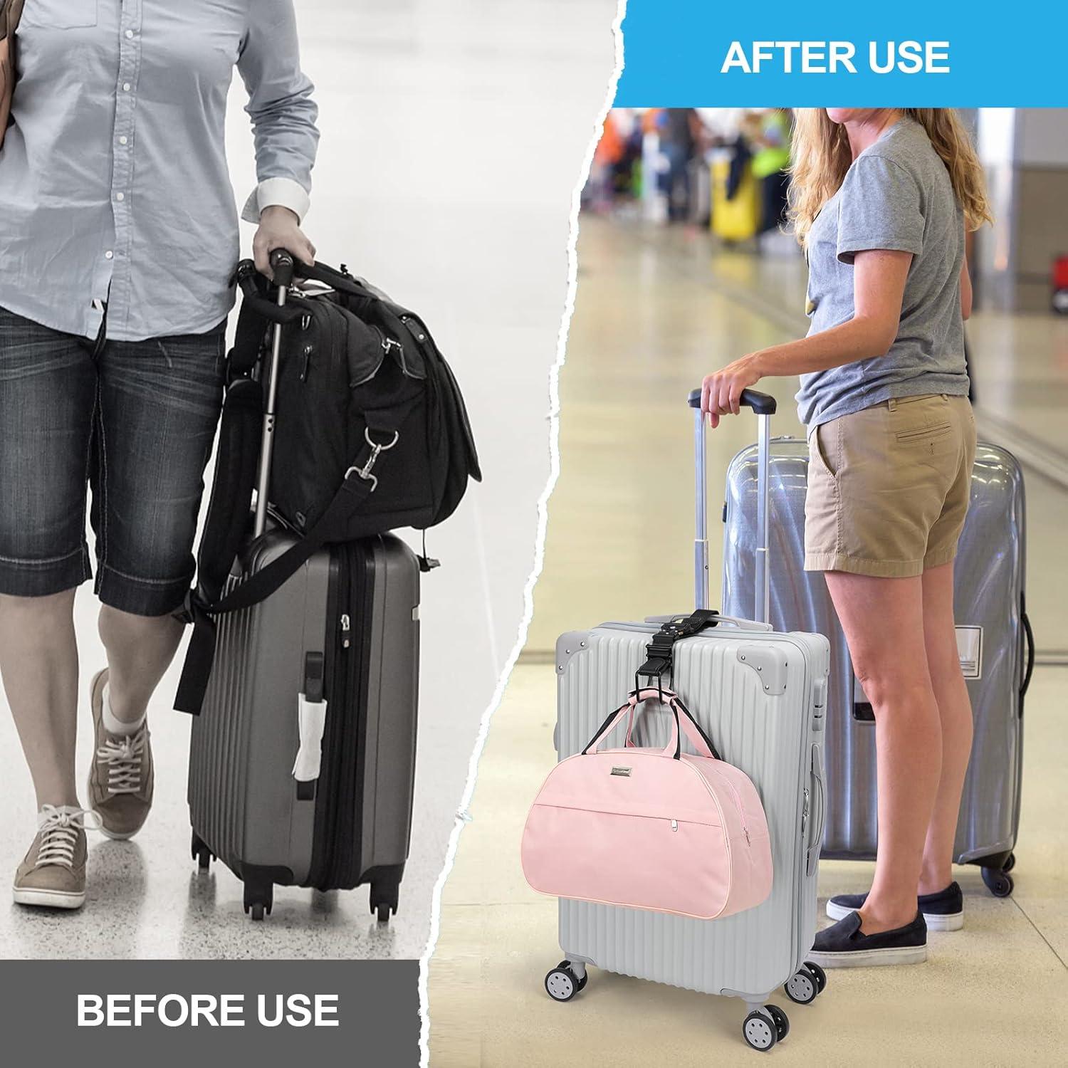 Correa de Gancho J Ajustable Exshoiu para Equipaje Negro