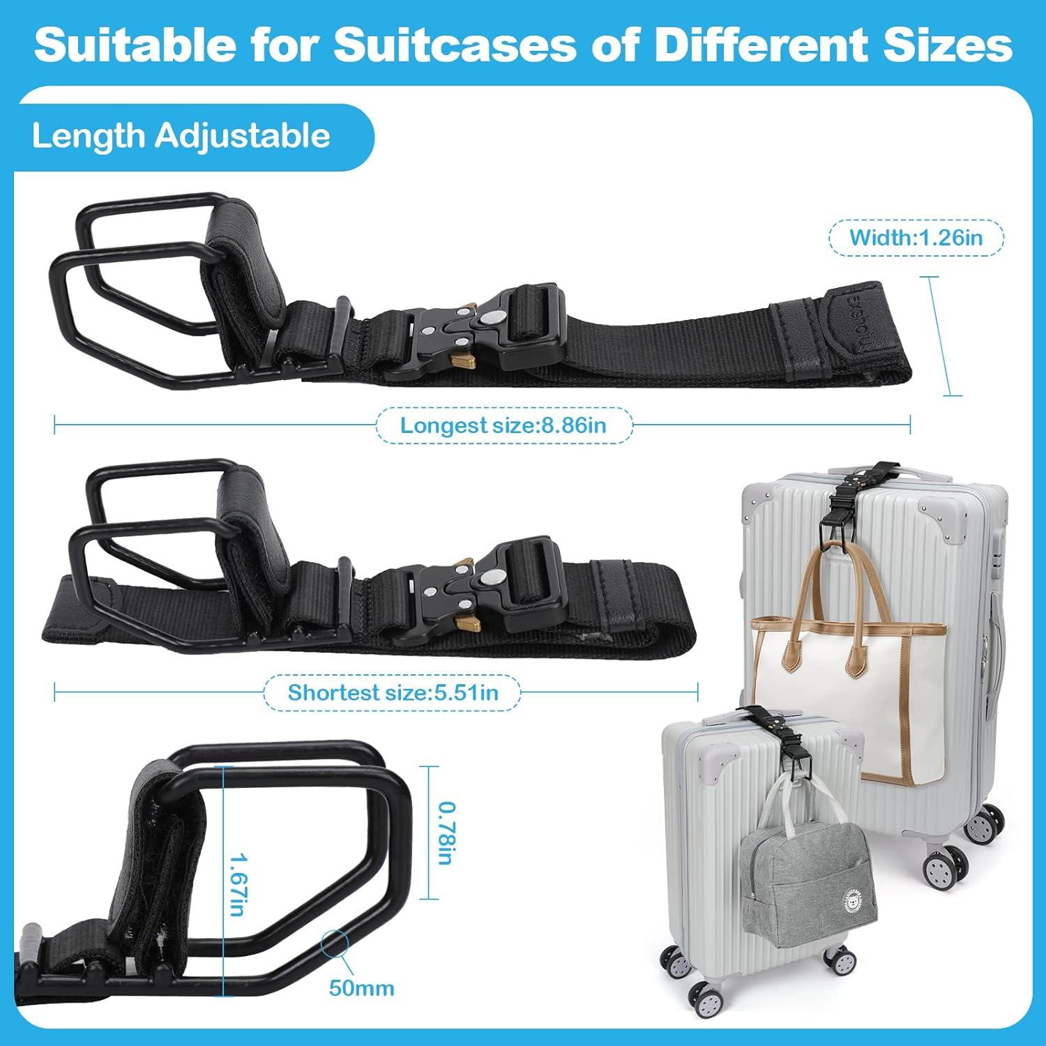 Correa de Gancho J Ajustable Exshoiu para Equipaje Negro