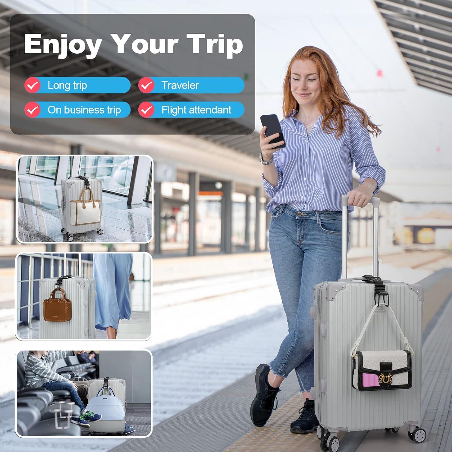 Correa de Gancho J Ajustable Exshoiu para Equipaje Negro