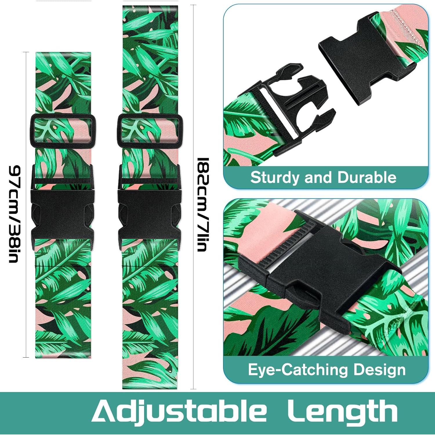 Correas de Equipaje Slohif Nylon Ajustables 2 Piezas Boho