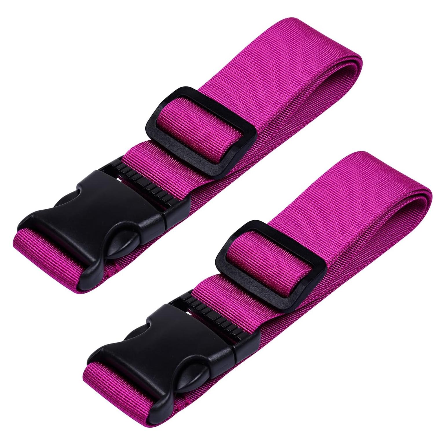 Correa de Equipaje Ajustable Wisdompro 2 Pcs 31 cm Púrpura