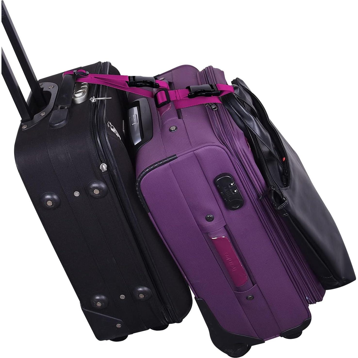 Correa de Equipaje Ajustable Wisdompro 2 Pcs 31 cm Púrpura