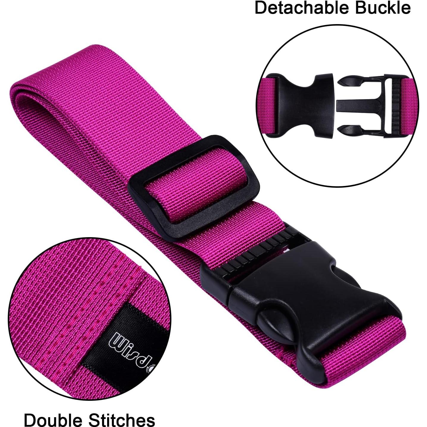 Correa de Equipaje Ajustable Wisdompro 2 Pcs 31 cm Púrpura