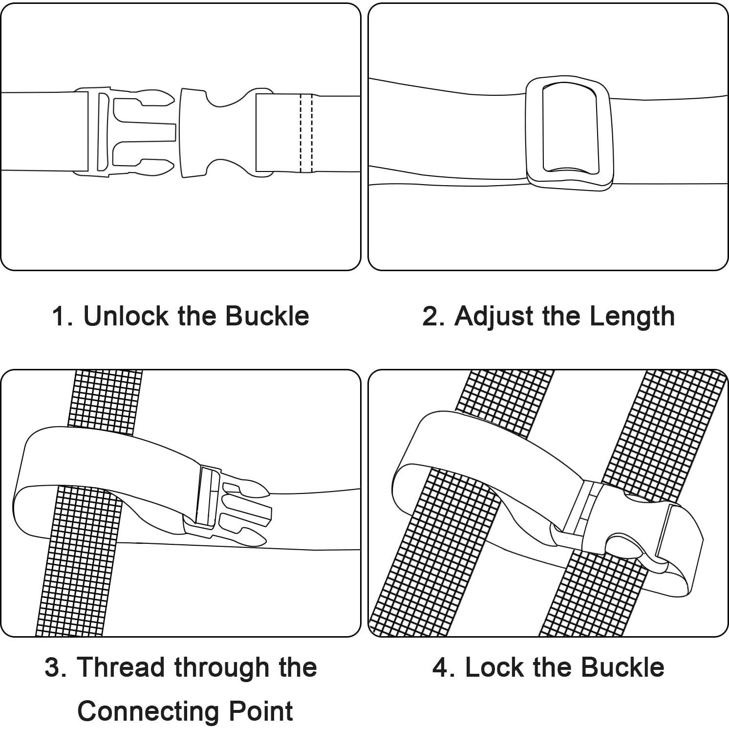 Correa de Equipaje Ajustable Wisdompro 2 Pcs 31 cm Púrpura