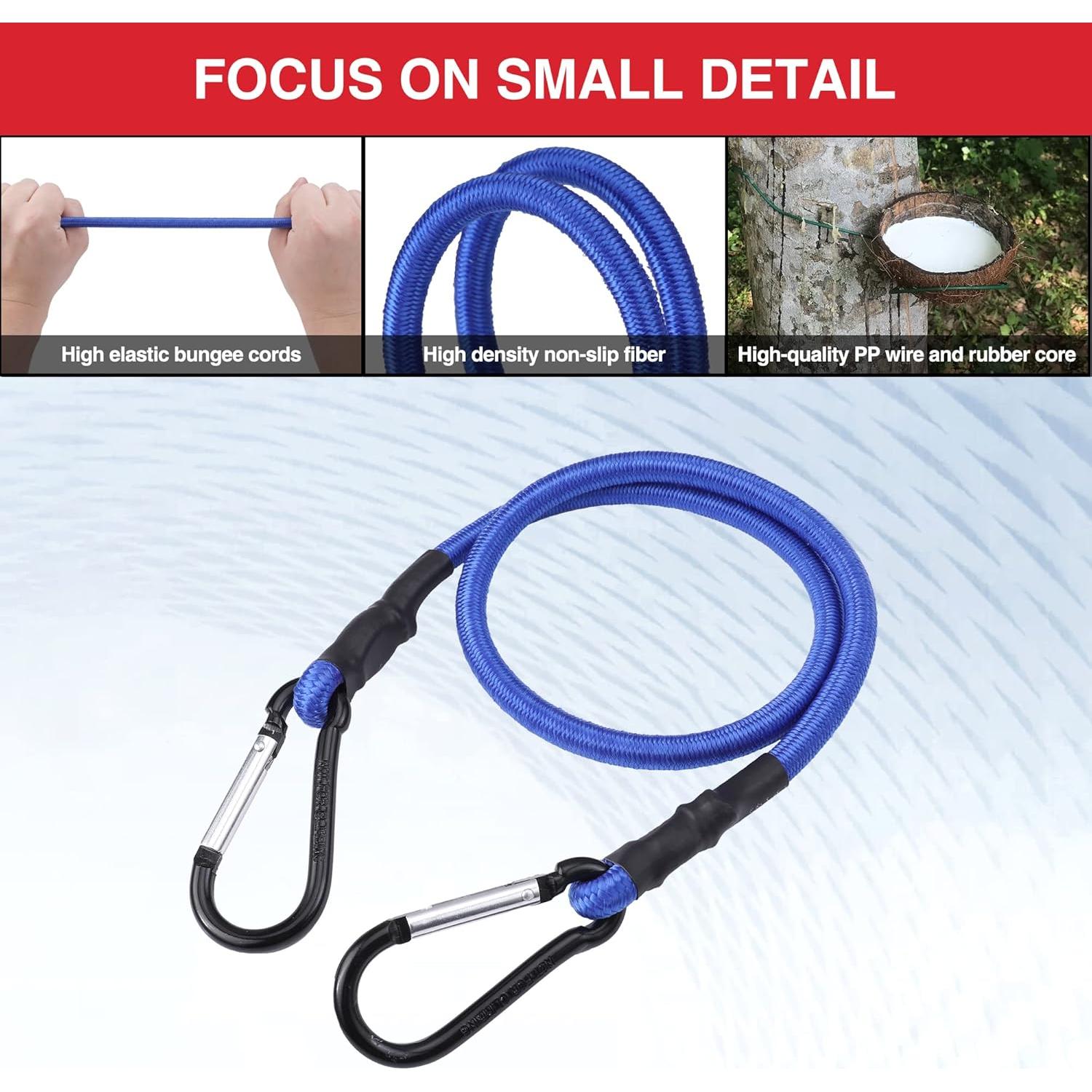 Cordones Elásticos WORKPRO 60 cm con Ganchos - Paquete de 4