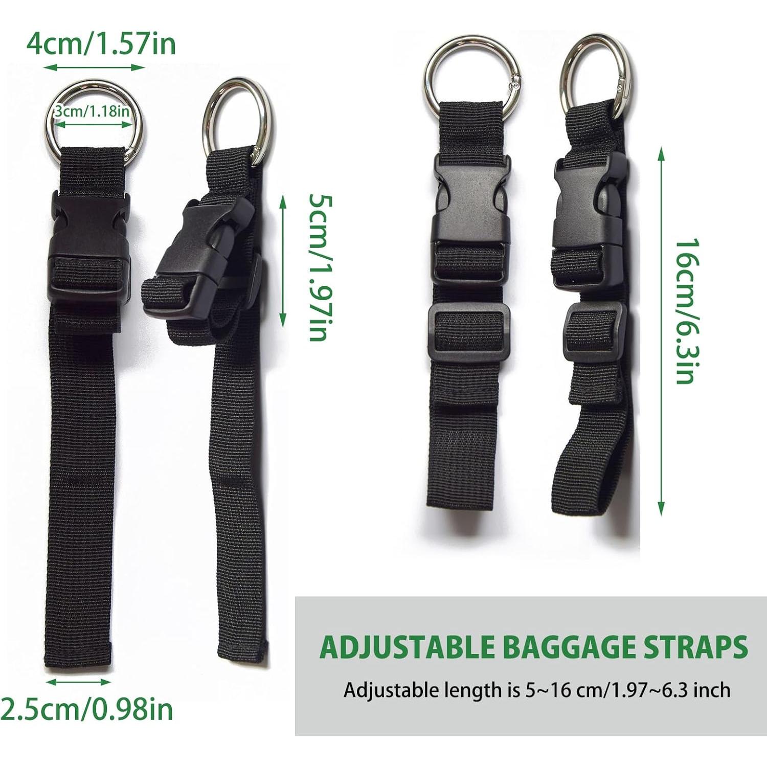 Juego de 3 Correas de Equipaje Ajustables Haojiaho Negro