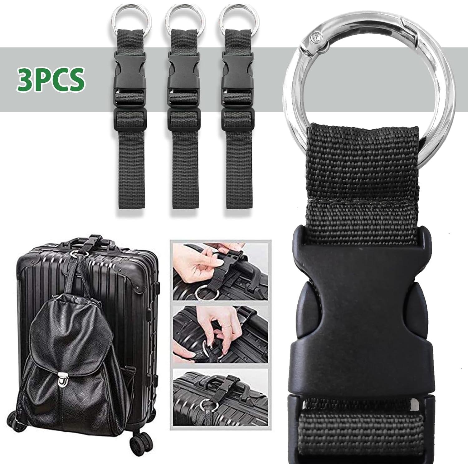 Juego de 3 Correas de Equipaje Ajustables Haojiaho Negro