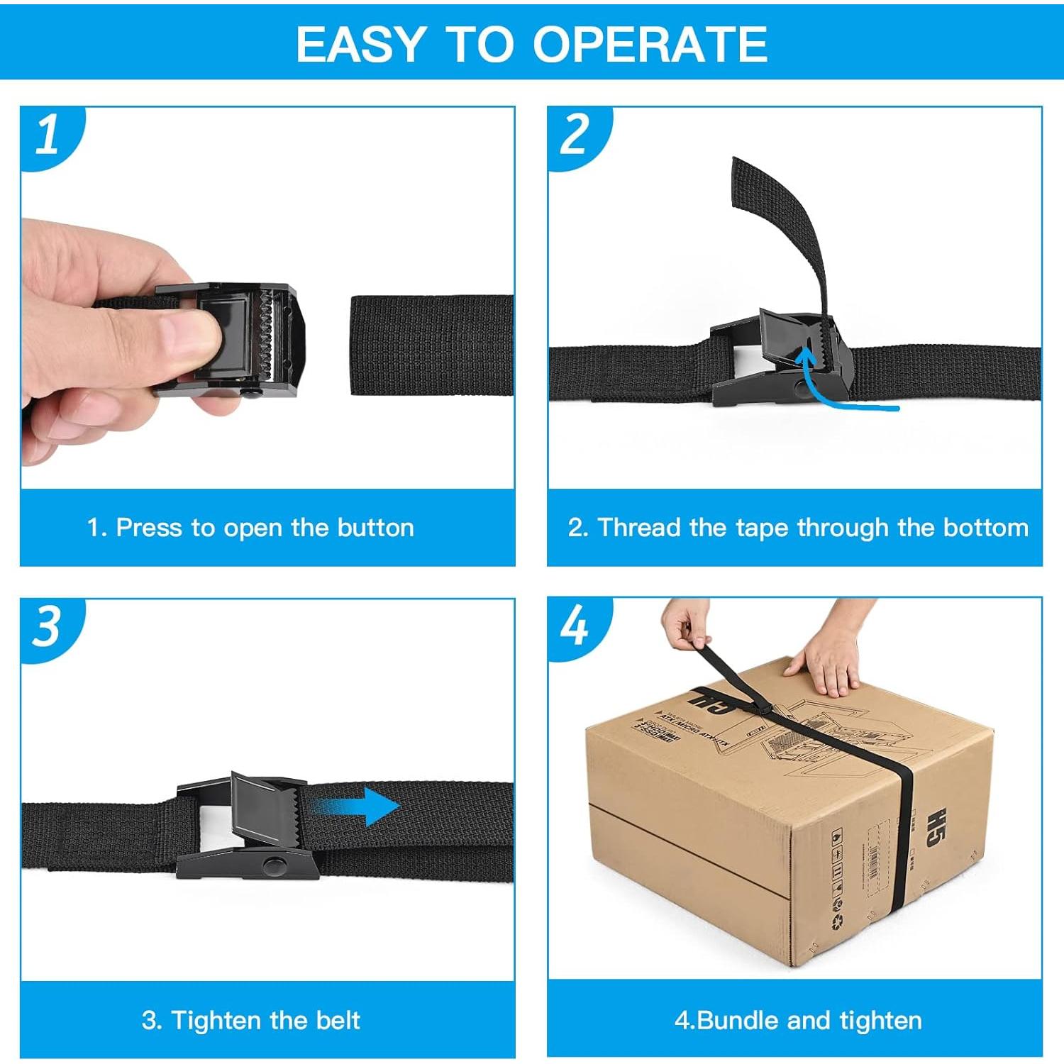 Correas de Amarre Kshineni 6 Pcs 1m x 2.5cm Ajustables