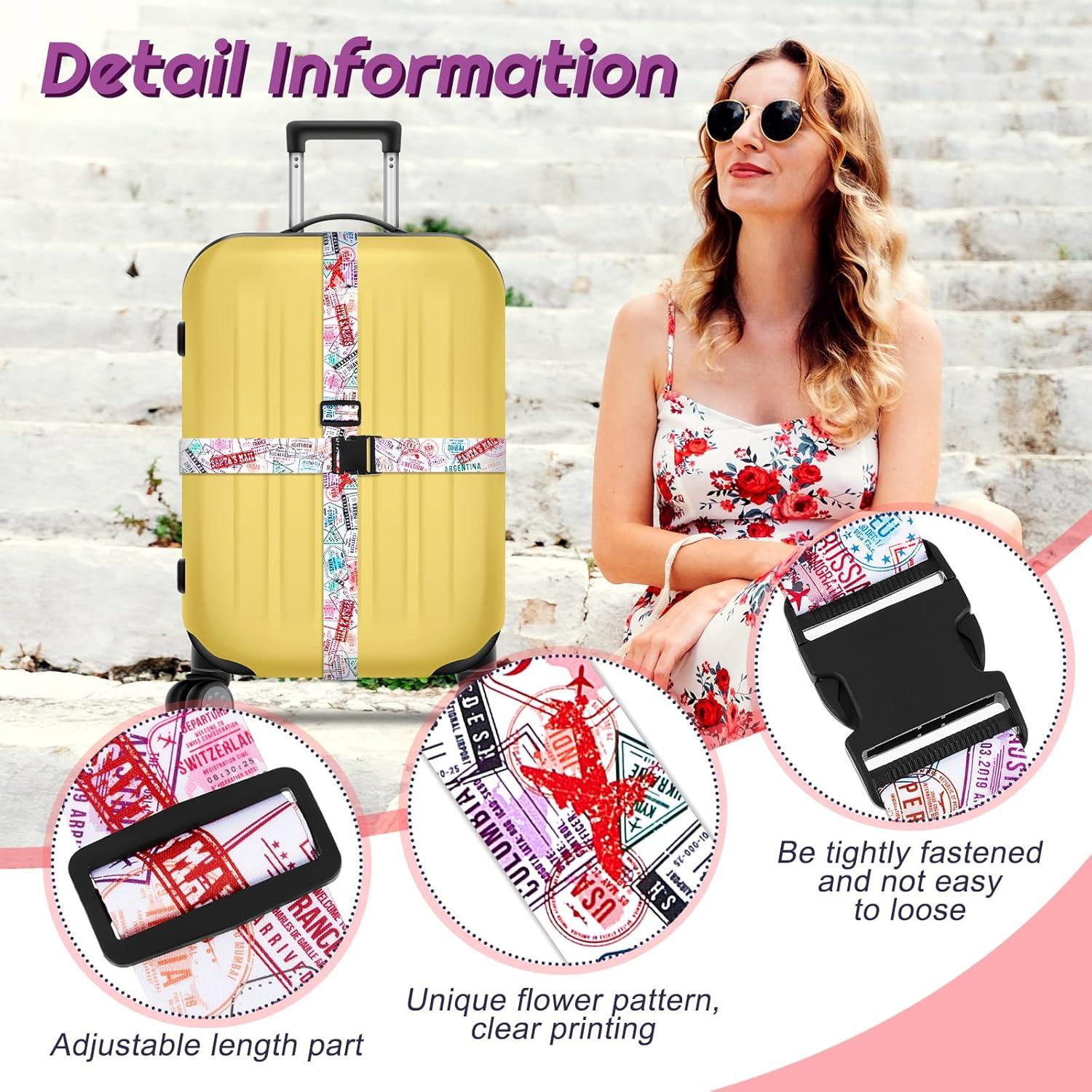 Correas de Equipaje Patelai 4 Pack Ajustables 5 cm x 183 cm