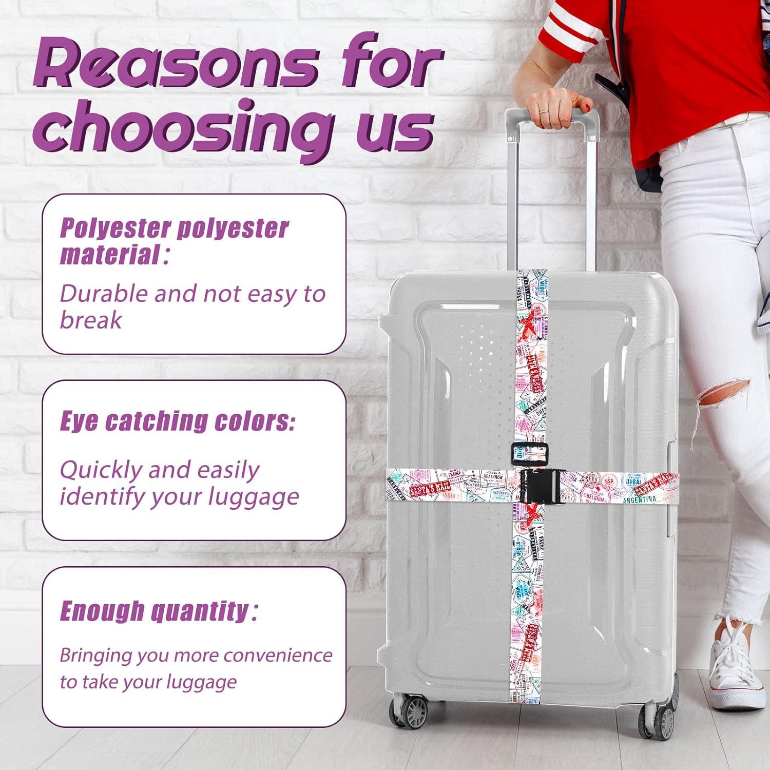 Correas de Equipaje Patelai 4 Pack Ajustables 5 cm x 183 cm