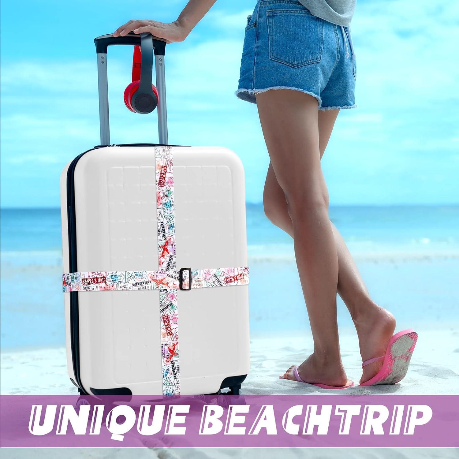 Correas de Equipaje Patelai 4 Pack Ajustables 5 cm x 183 cm