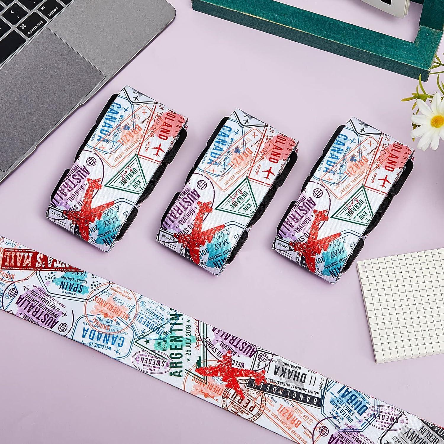 Correas de Equipaje Patelai 4 Pack Ajustables 5 cm x 183 cm