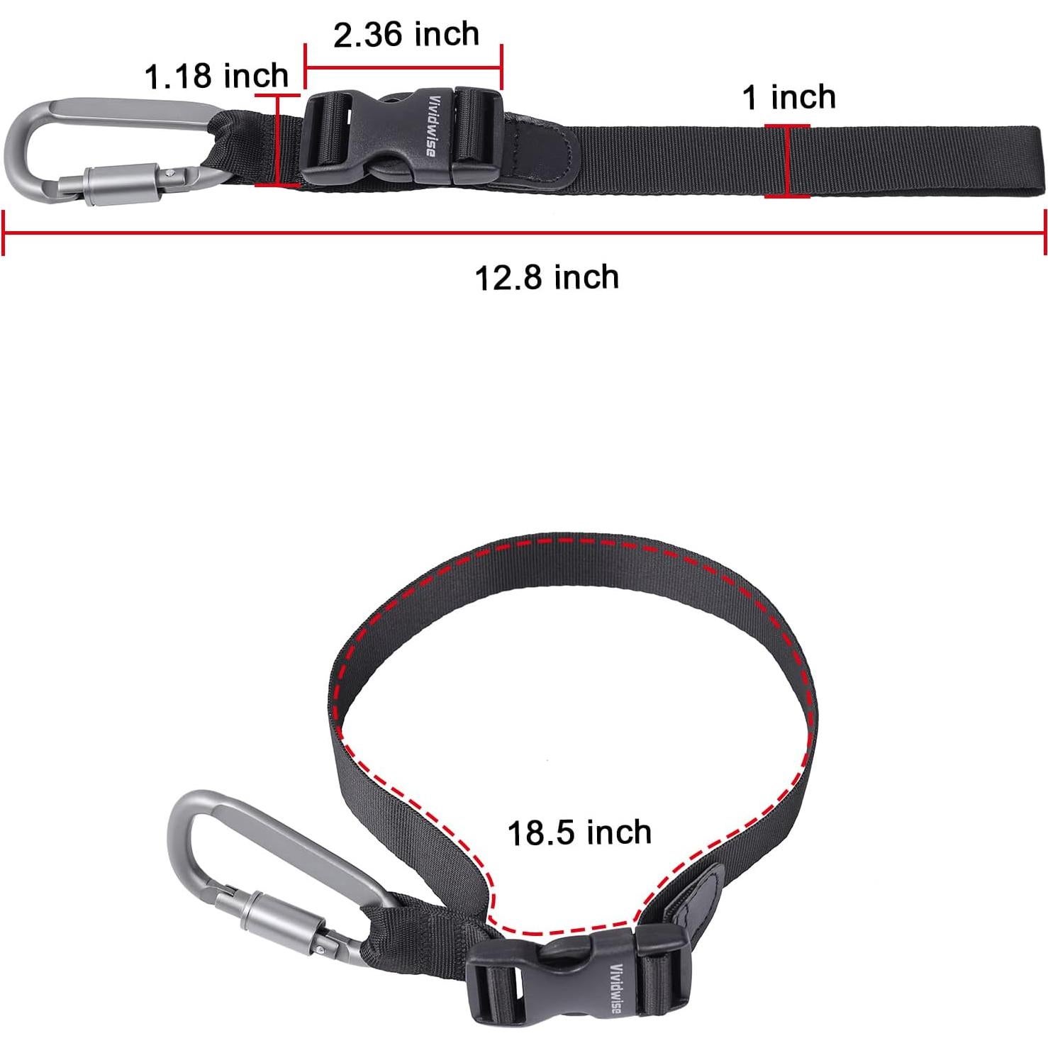 Correa de Equipaje Vividwise Negra Ajustable 46 cm