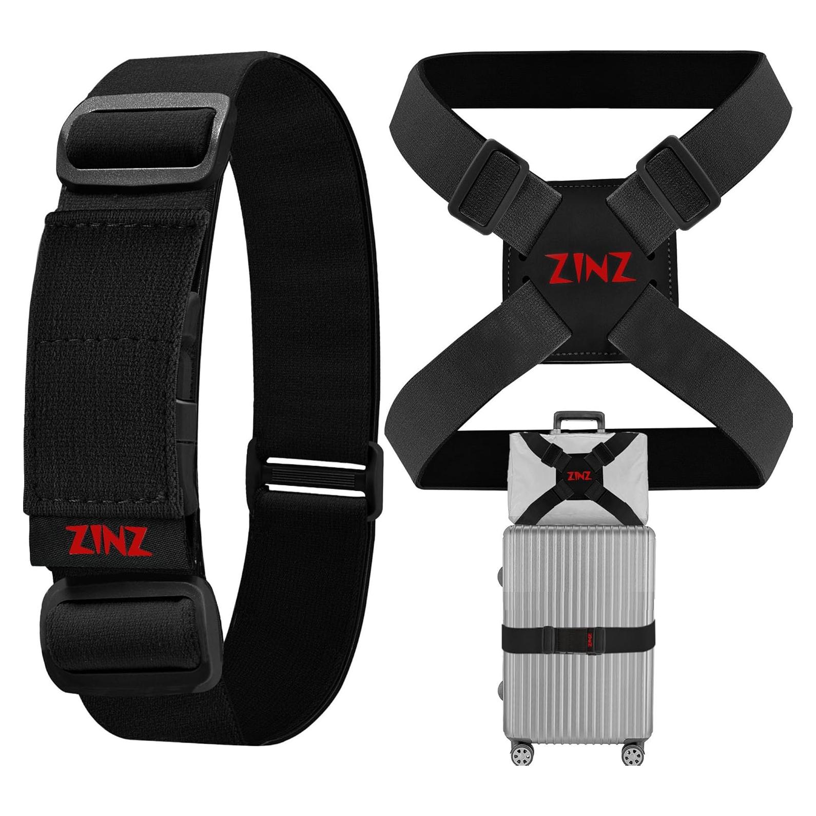 Juego de 2 correas de equipaje ZINZ elásticas ajustables