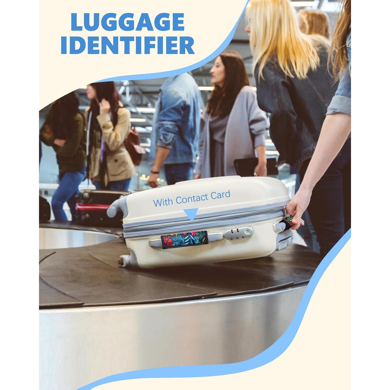 Funda de Mango de Equipaje Slohif Neopreno Floral Azul