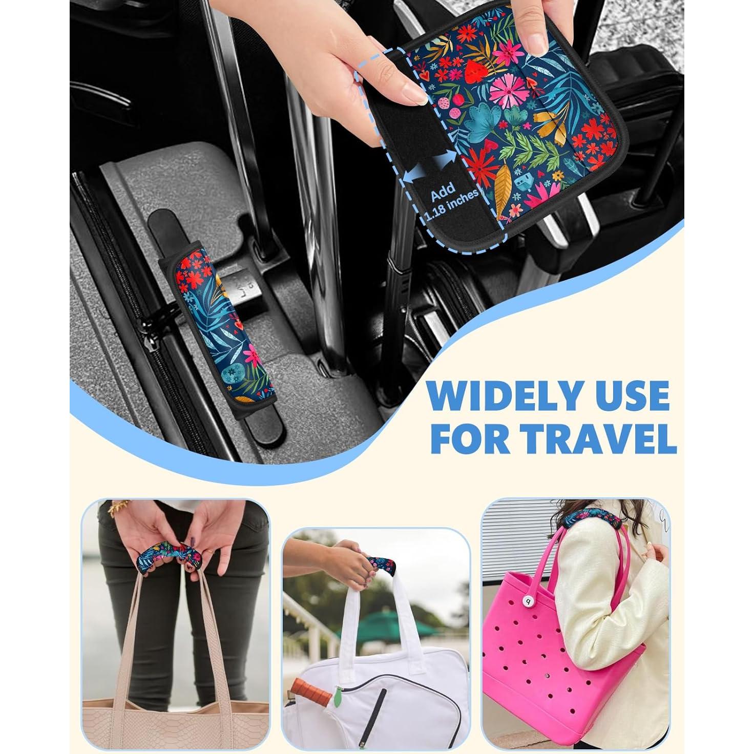 Funda de Mango de Equipaje Slohif Neopreno Floral Azul