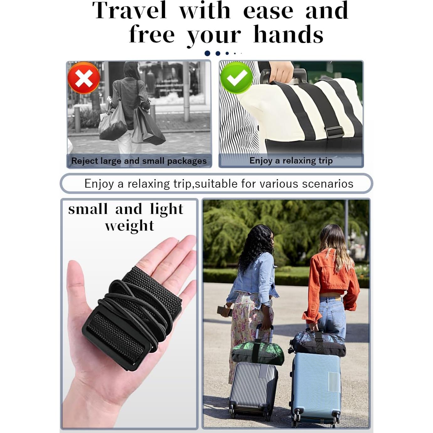 Correas de Equipaje Ajustables ZXZone 2 Pcs 5cm x 64cm