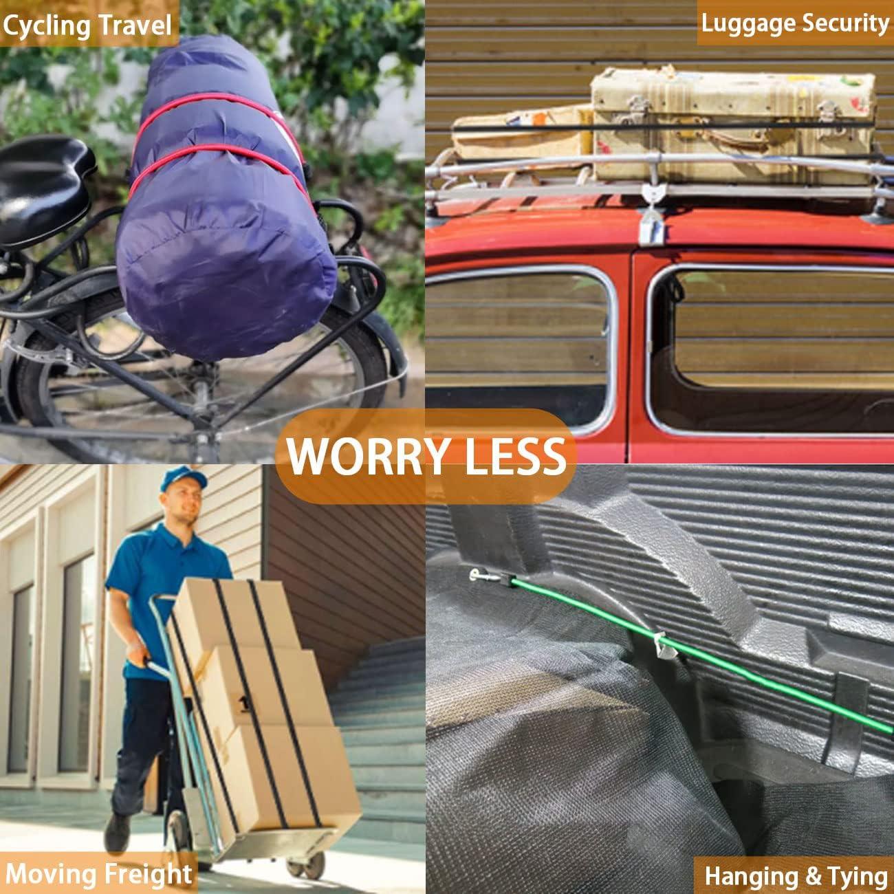 Cuerda Bungee SDTC Tech 60 cm con Ganchos Carabiner - 4 Unidades