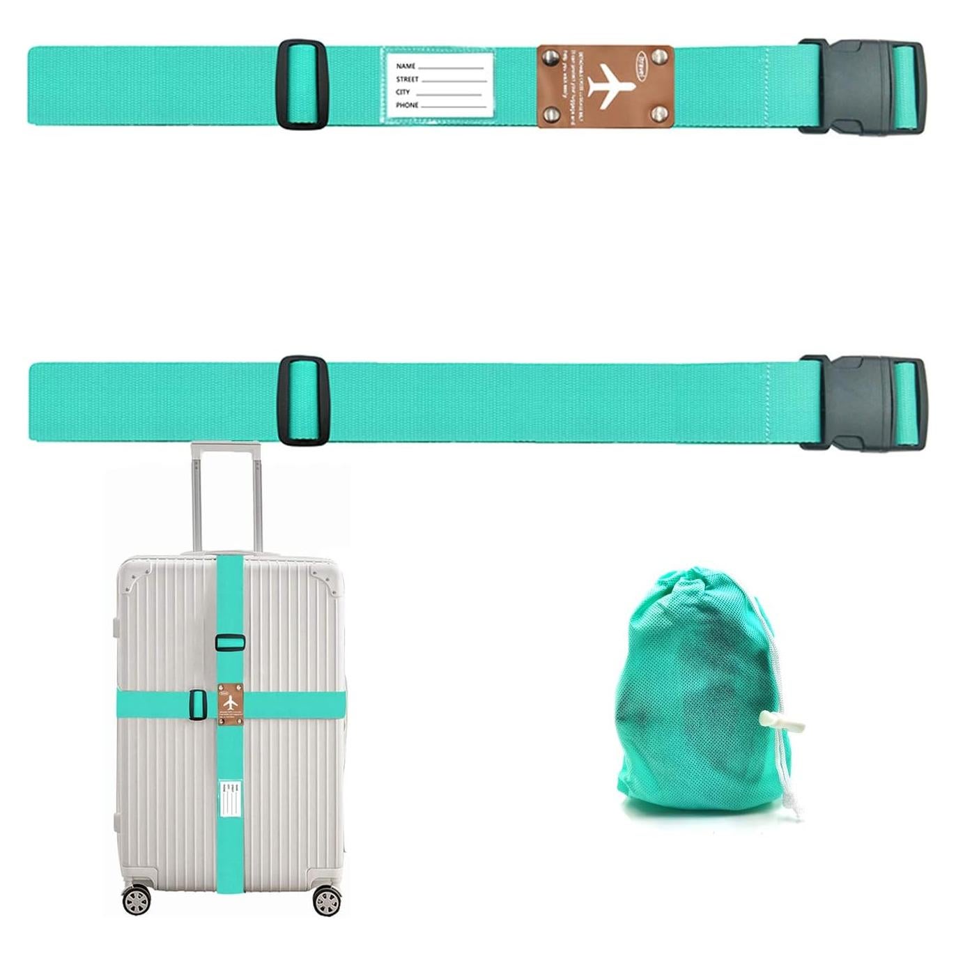 Correas de Equipaje Universales 2 Pzas Verde Alta Resistencia