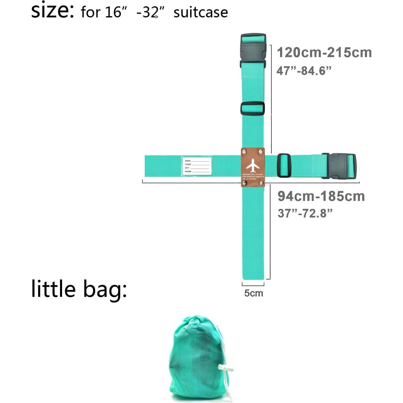 Correas de Equipaje Universales 2 Pzas Verde Alta Resistencia