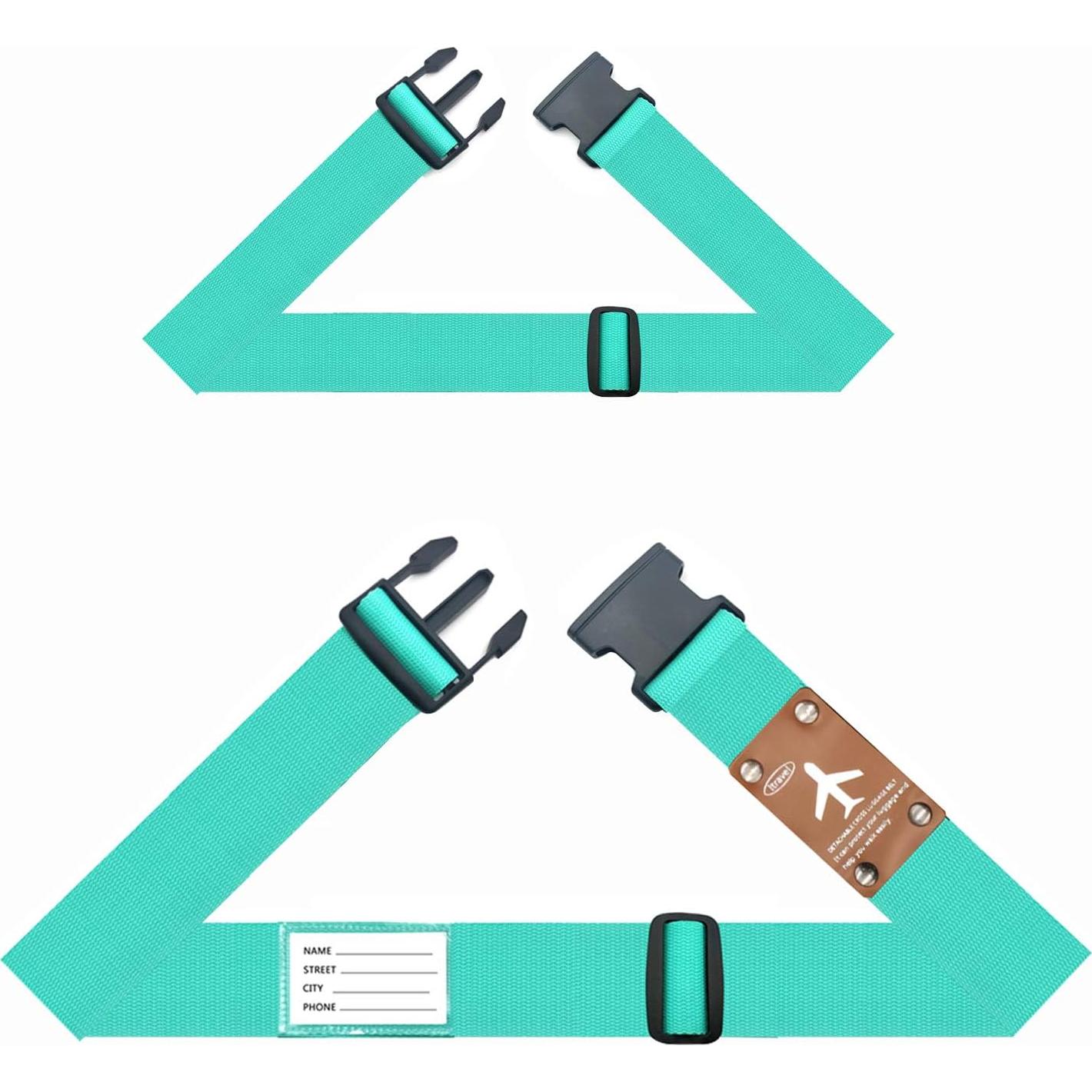 Correas de Equipaje Universales 2 Pzas Verde Alta Resistencia