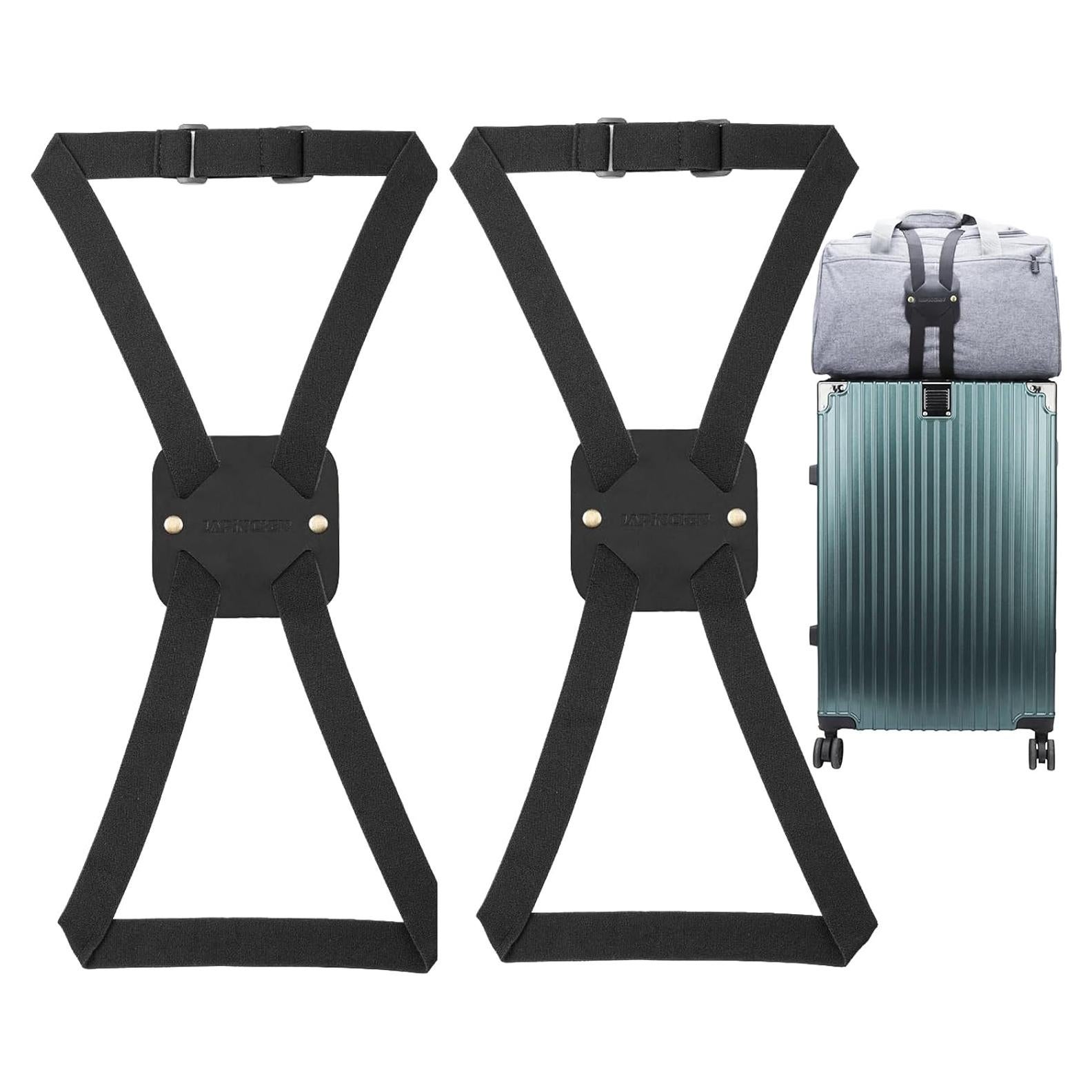 Correas de Equipaje Ajustables Lapinchen 2 Paquete Negro