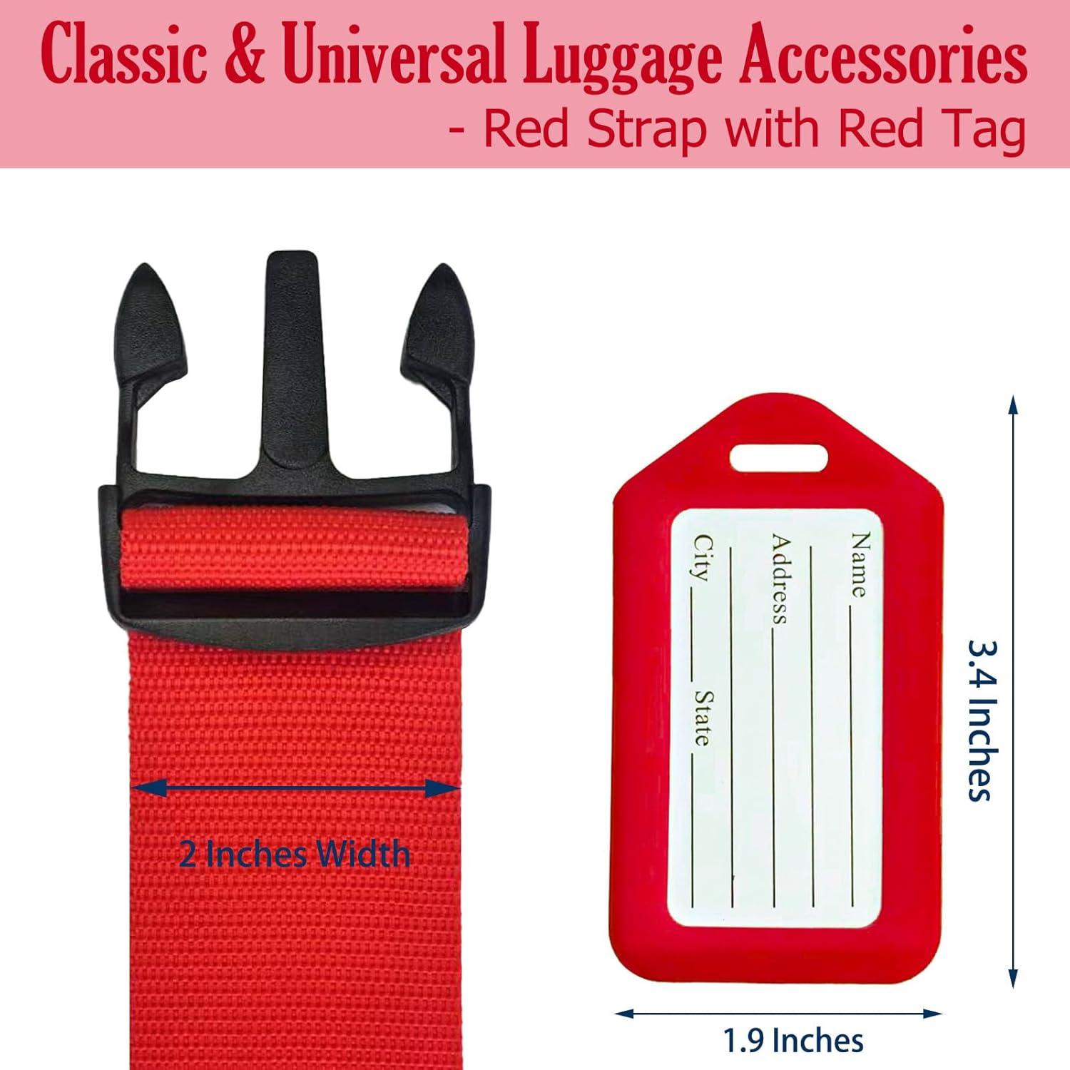 Correas de Equipaje TRANVERS Ultra Largas 200 cm Rojo 4 Pzas