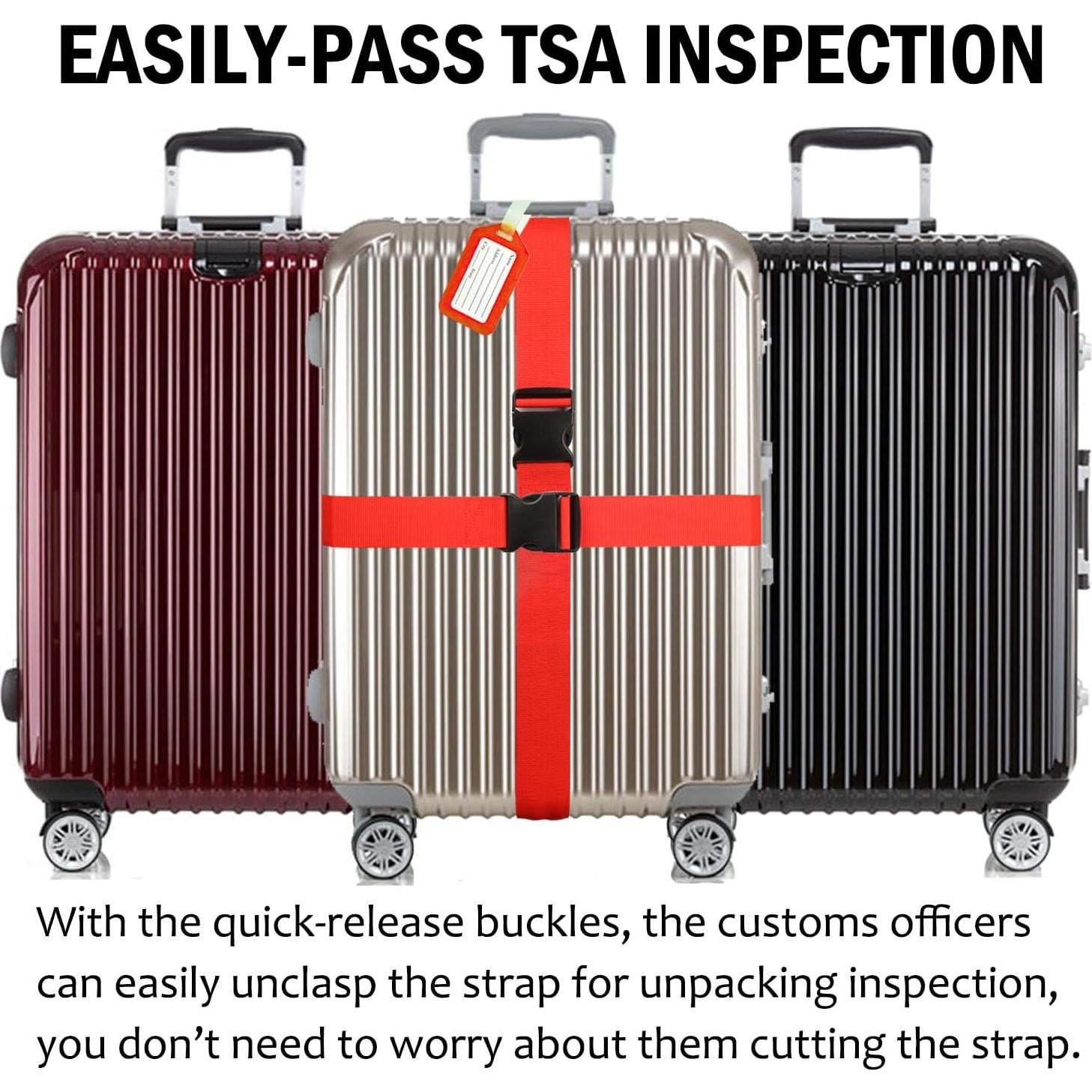 Correas de Equipaje TRANVERS Ultra Largas 200 cm Rojo 4 Pzas