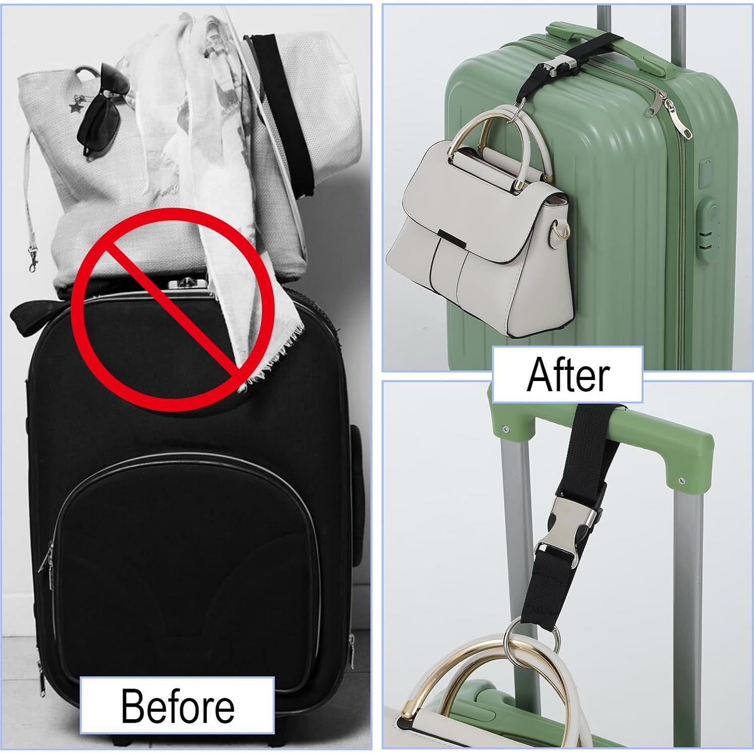 3 Piezas Correa de Equipaje Ajustable Bremorou 19x2.5cm