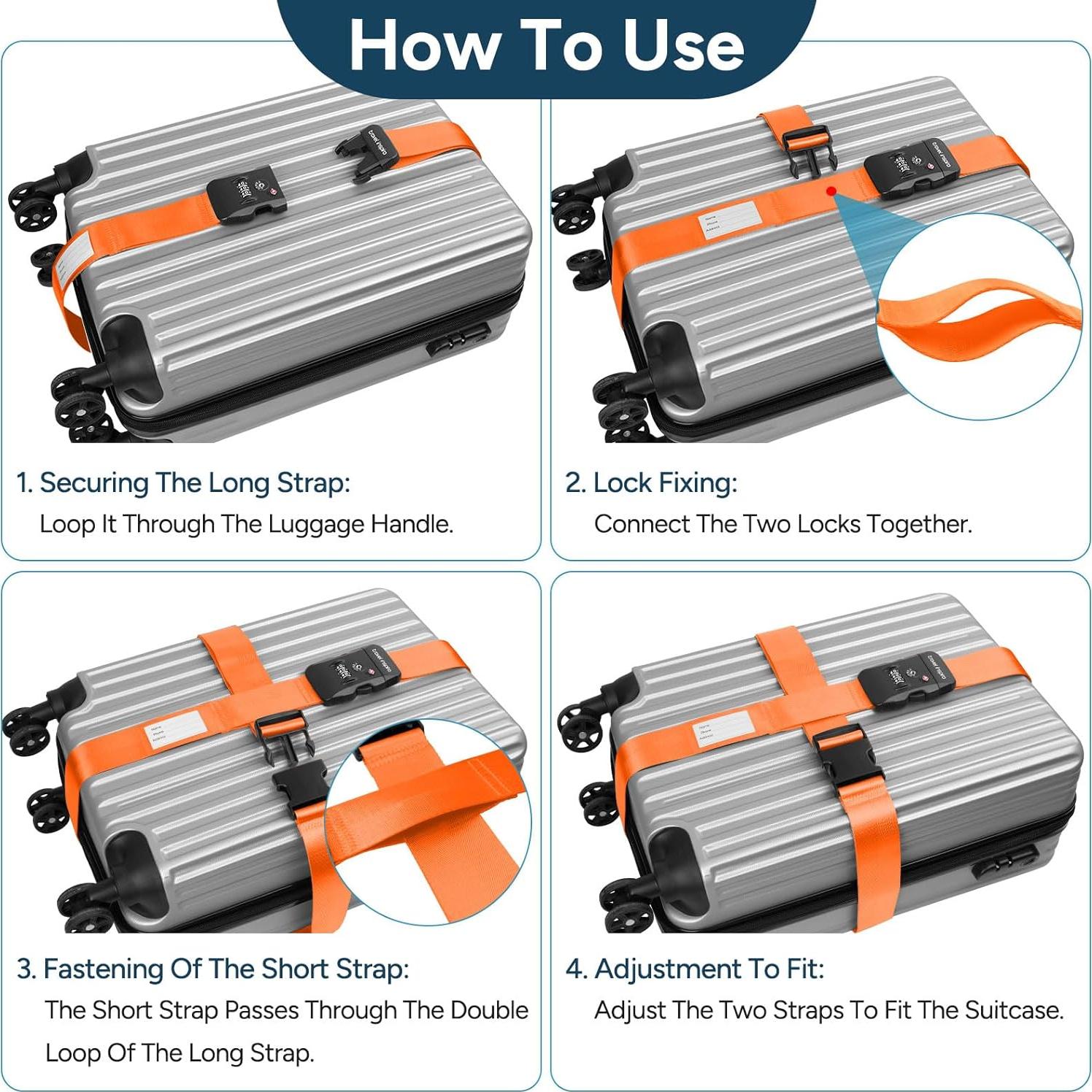 Correas de Equipaje Travel Inspira Naranja Ajustables 120-205 cm