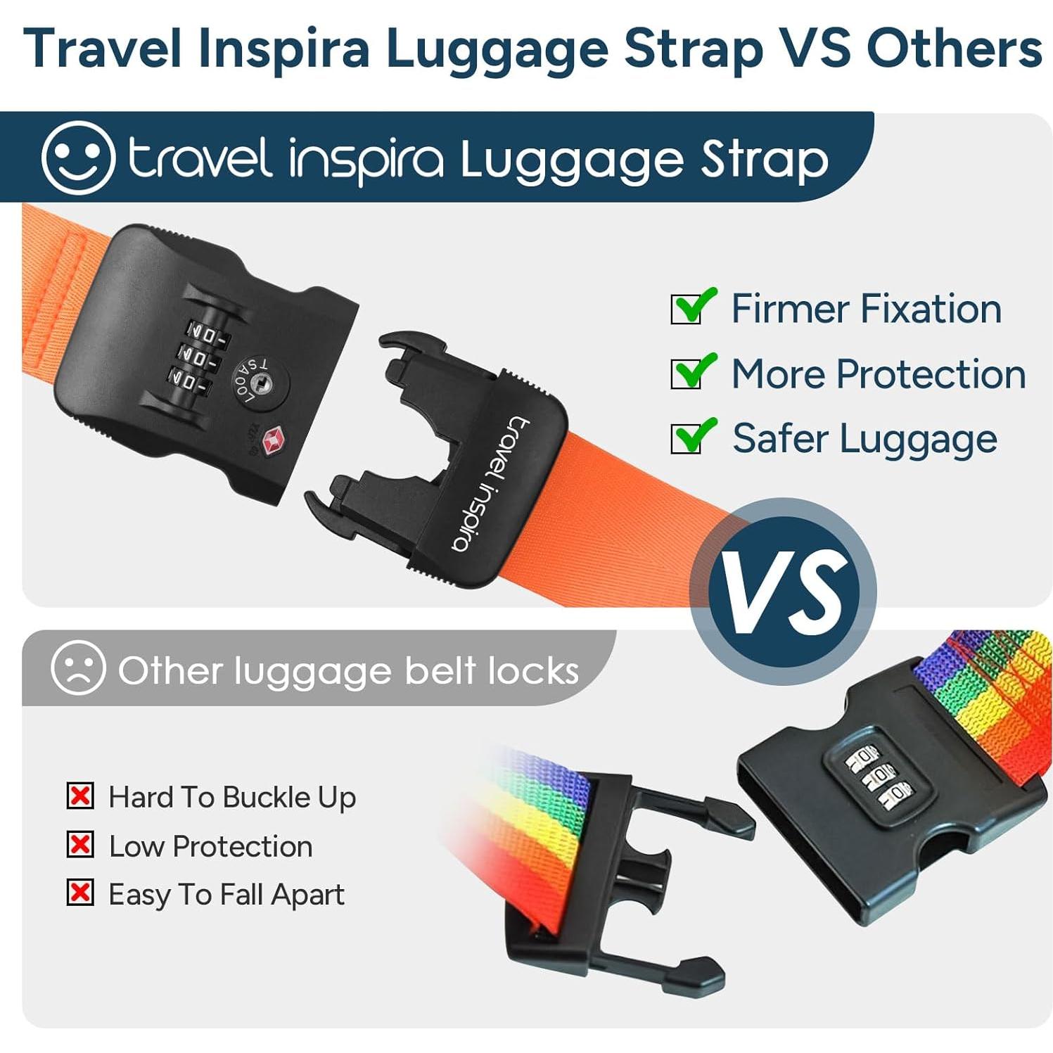 Correas de Equipaje Travel Inspira Naranja Ajustables 120-205 cm