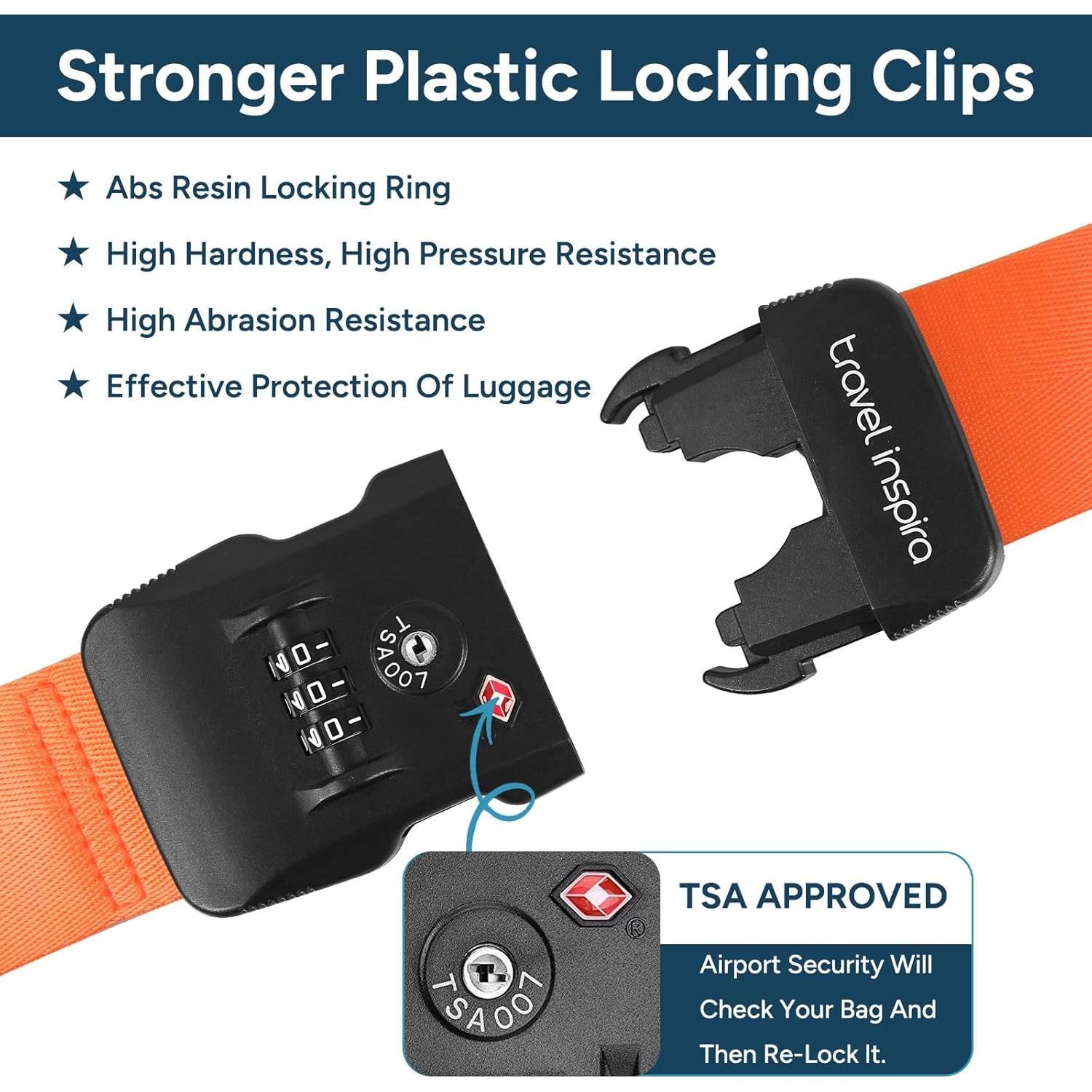 Correas de Equipaje Travel Inspira Naranja Ajustables 120-205 cm