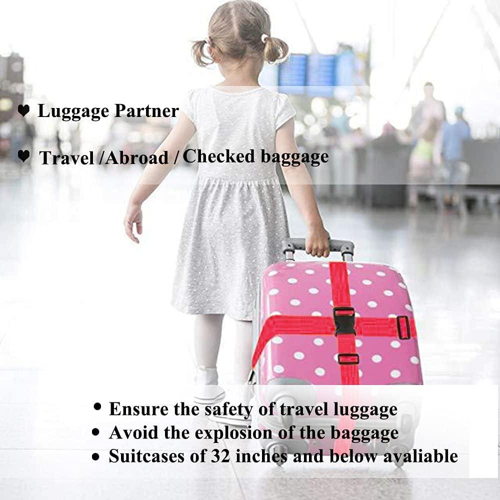 2 Cinturones de Maleta Ajustables Jmuoyld Rojos 120-200cm