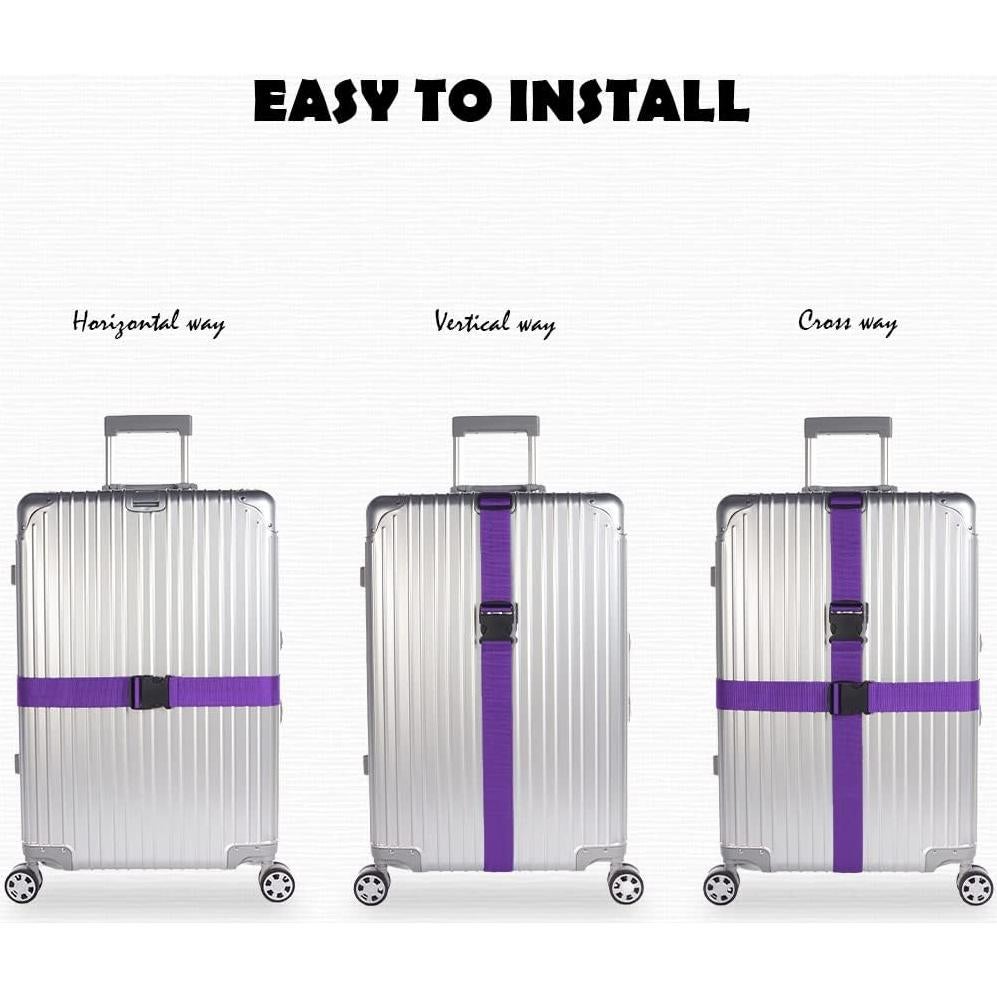 Correas de Equipaje Ajustables Youteer 2pcs Morado 187,96 cm