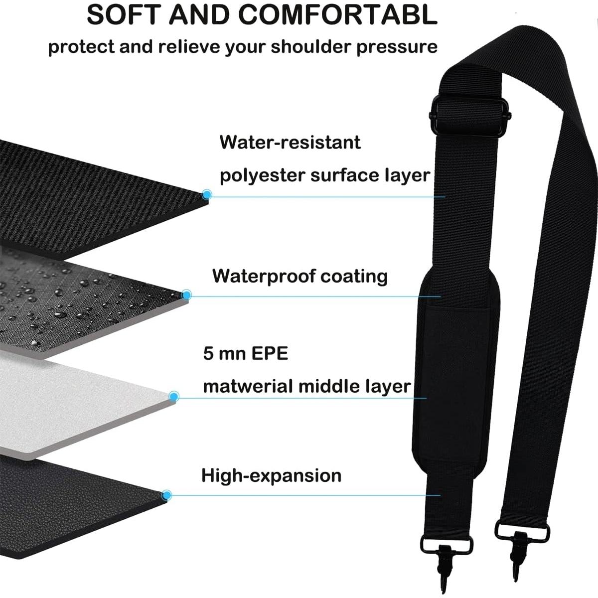 Correa de Hombro Ajustable AREYLO 55" Nylon Negro