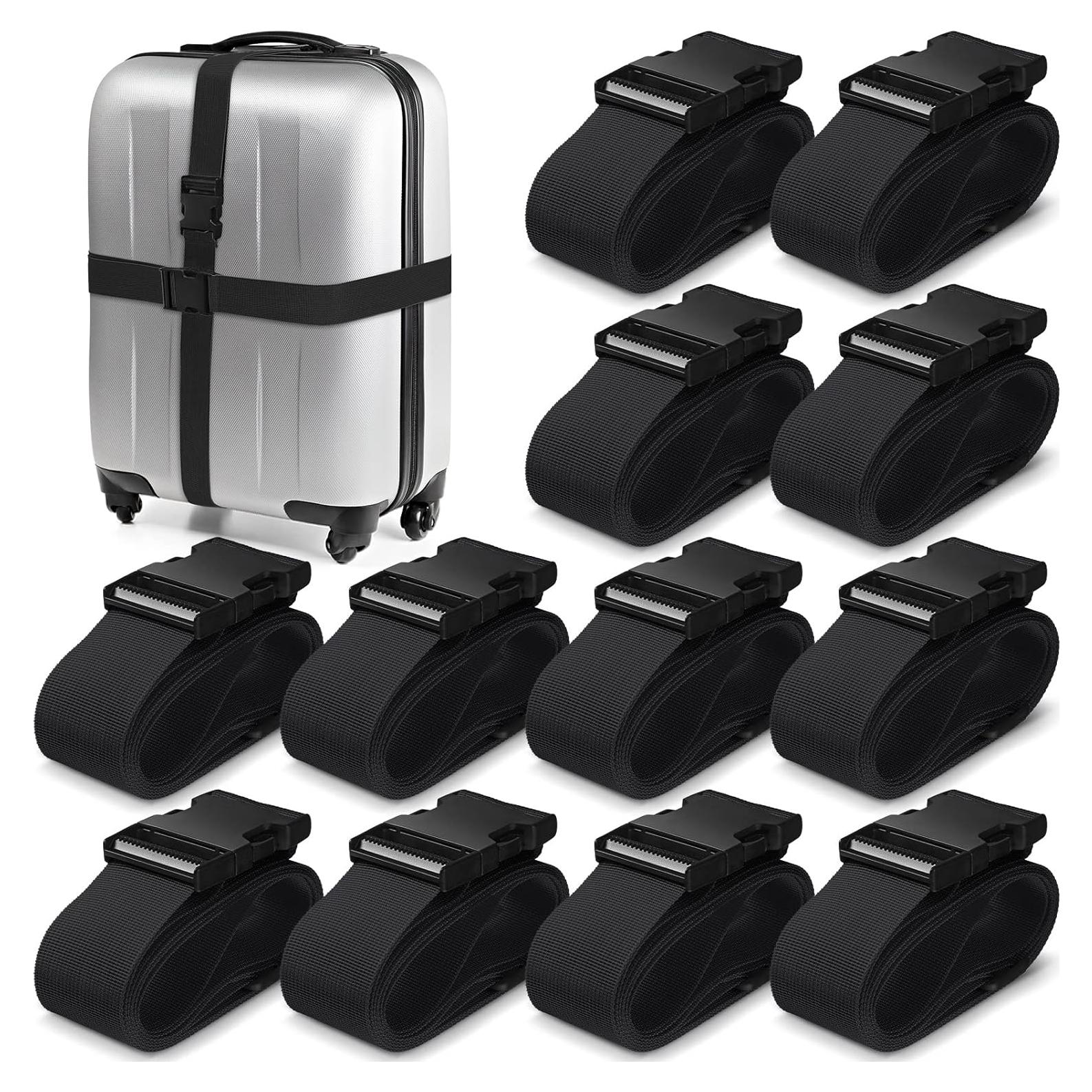 Correas de Equipaje Eccliy 12 Piezas Ajustables 100-188 cm Negro