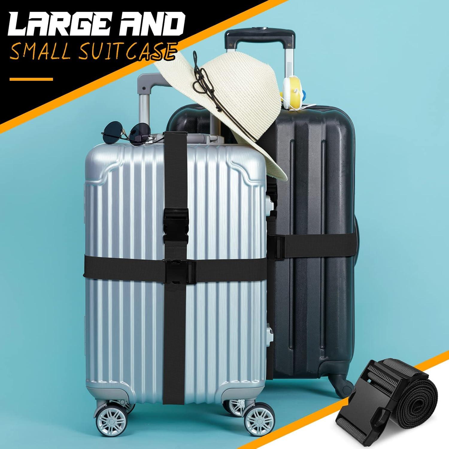 Correas de Equipaje Eccliy 12 Piezas Ajustables 100-188 cm Negro