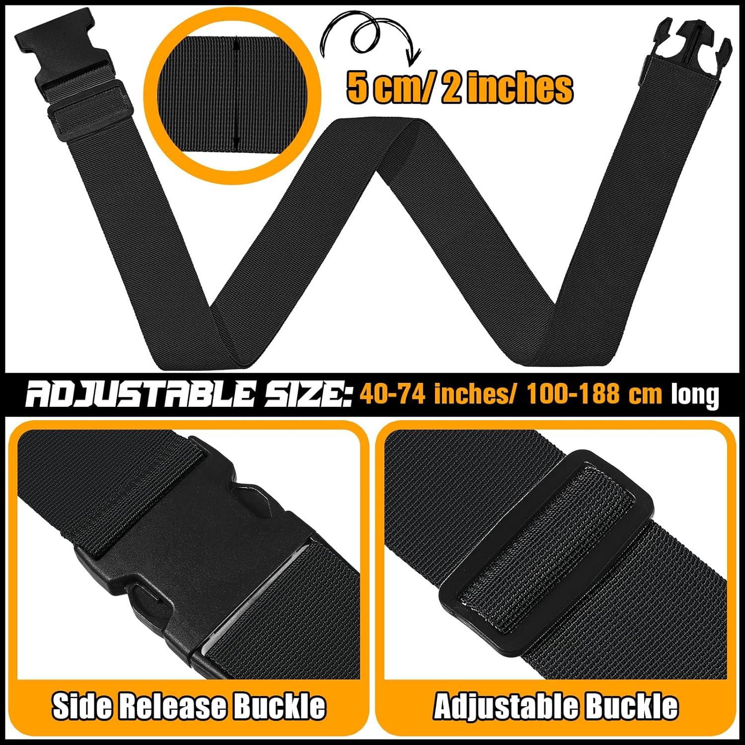 Correas de Equipaje Eccliy 12 Piezas Ajustables 100-188 cm Negro