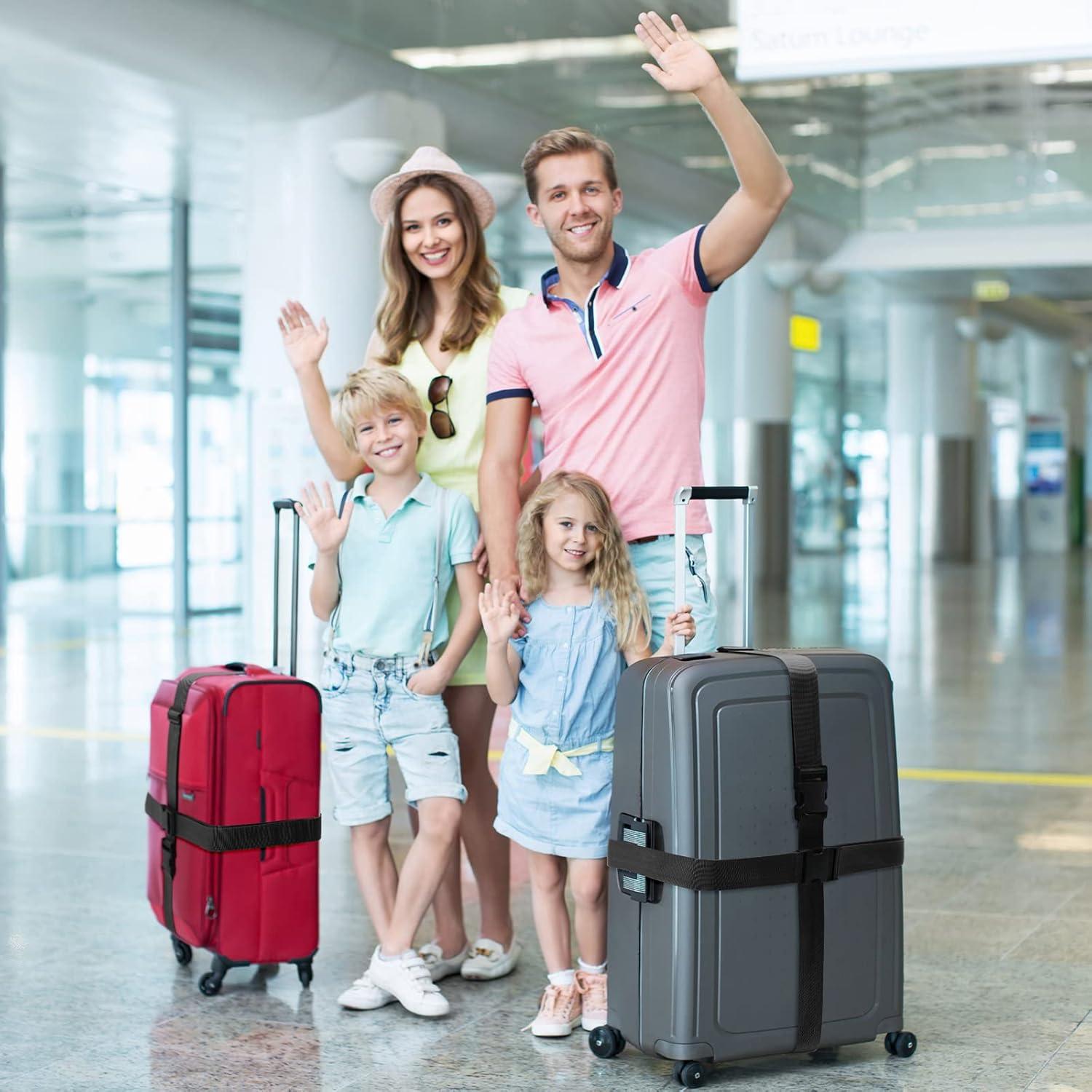 Correas de Equipaje Eccliy 12 Piezas Ajustables 100-188 cm Negro