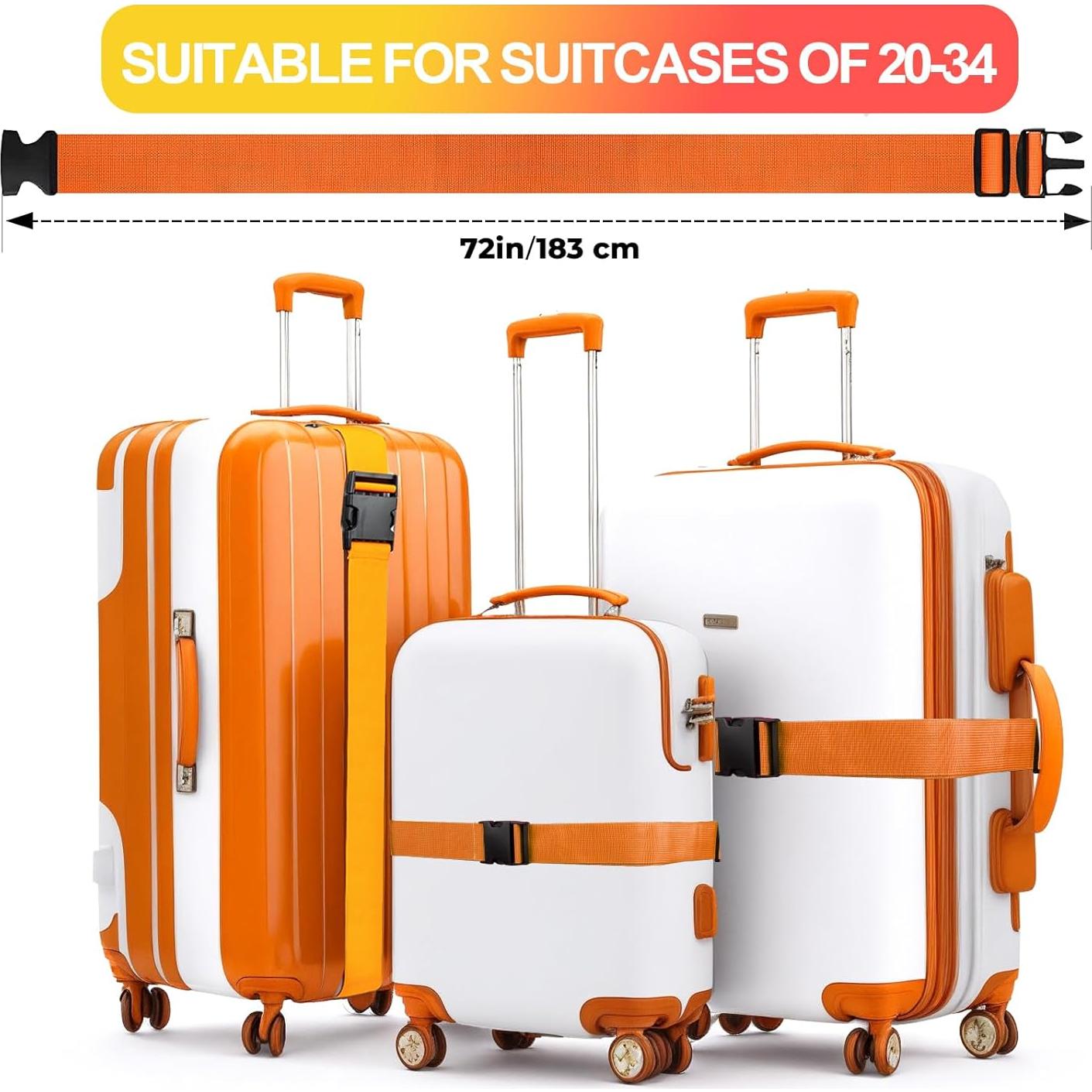 Correas de Equipaje Collwait 4 Colores Ajustables 70"