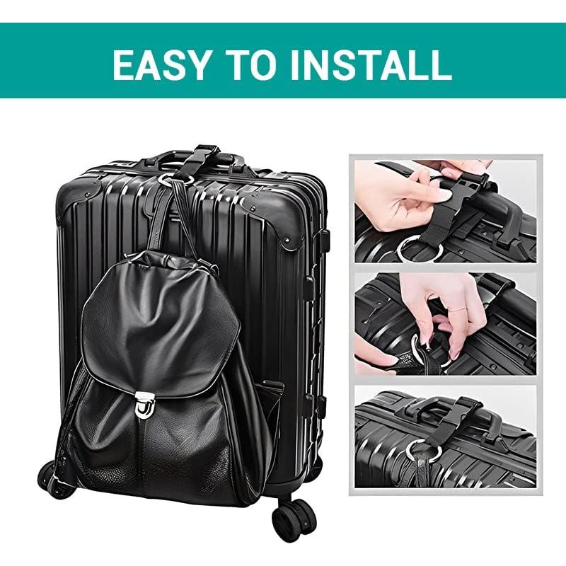 Paquete de 2 correas ajustables Yopolaz para maleta - Negro