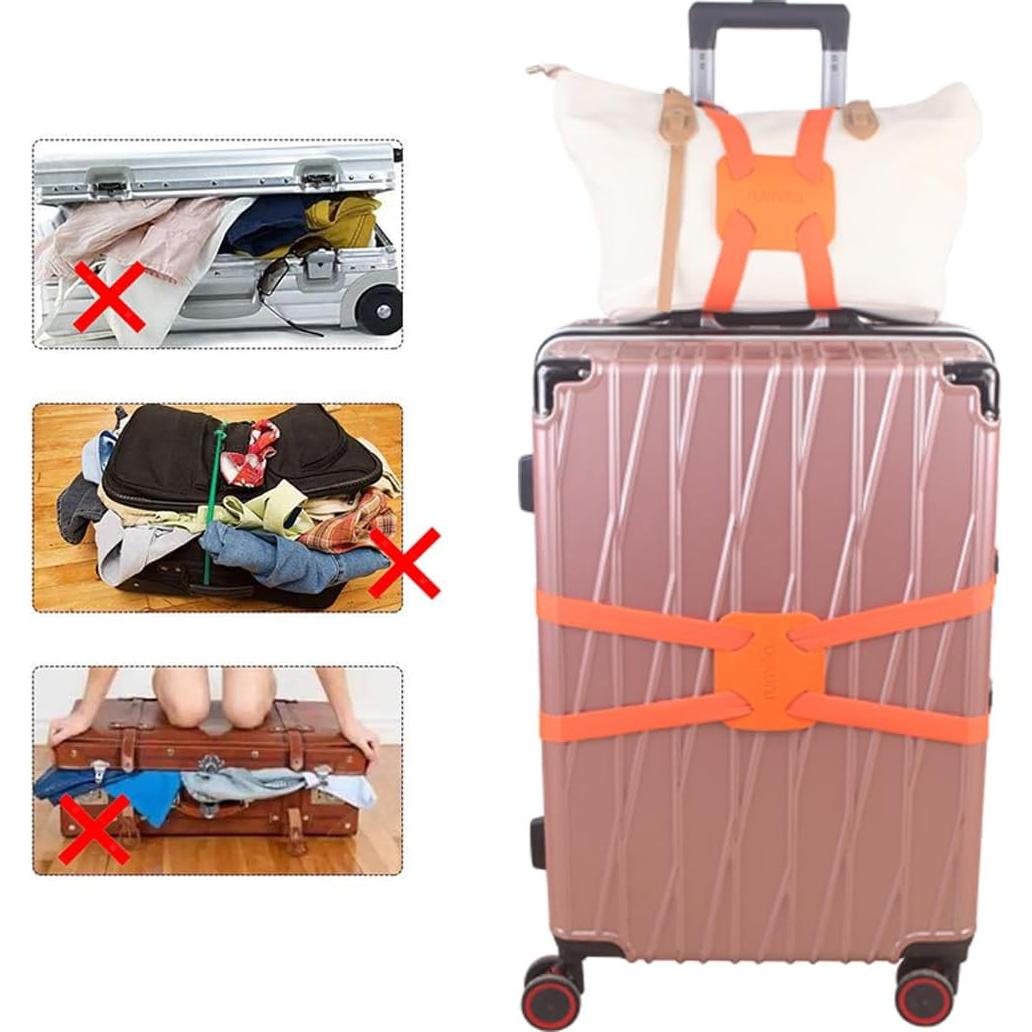 Correa de Equipaje Bungee RUMILLA Naranja Ajustable 1Pieza