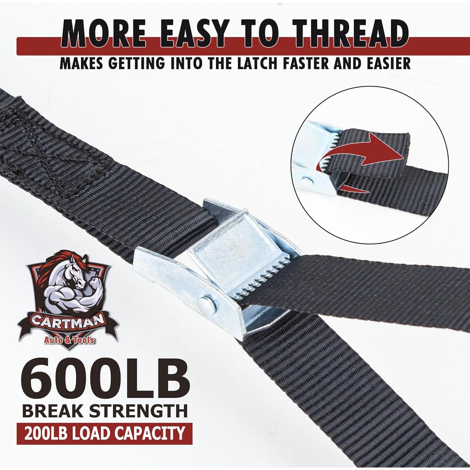 Correas de Amarre Cartman 1" x 365,76 cm 600 kg 6 Piezas