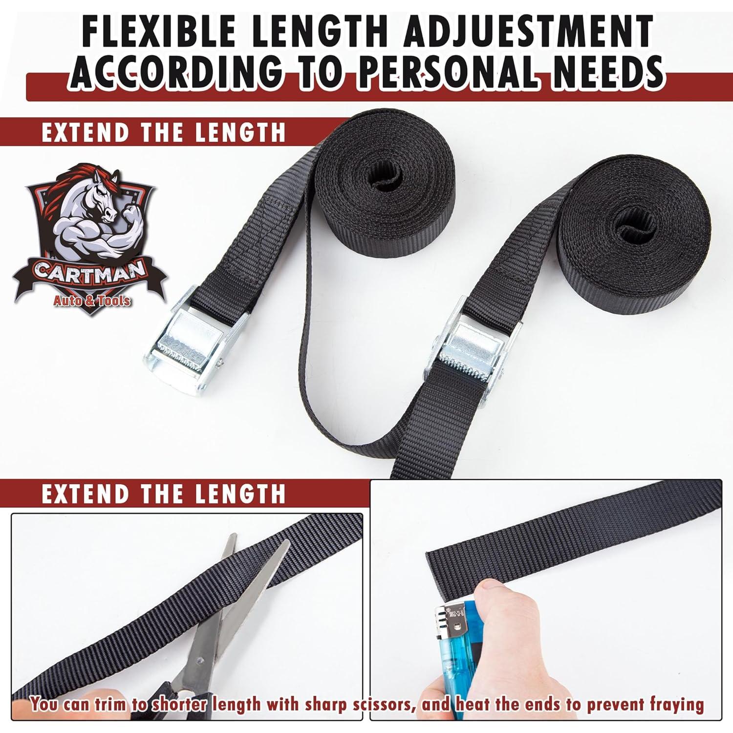 Correas de Amarre Cartman 1" x 365,76 cm 600 kg 6 Piezas