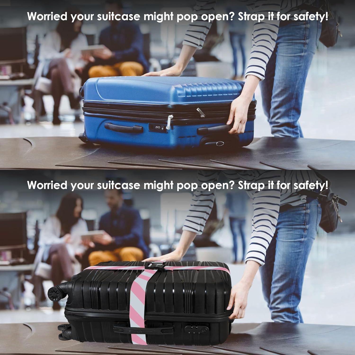 Correas de Equipaje Ajustables Helloeloo 187,96 cm 3 Pzas